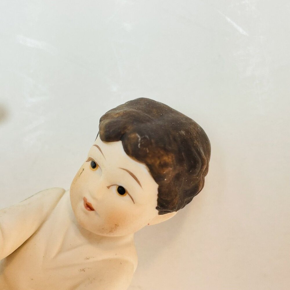 Vintage Porcelain Figurine Boy Feeding Cat Bessie Pease Gutmann 1985 Taiwan - Picture 11 of 12